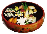 ซูชิและชาซิมิอาหารที่ญี่ปุ่นโปรดปราน